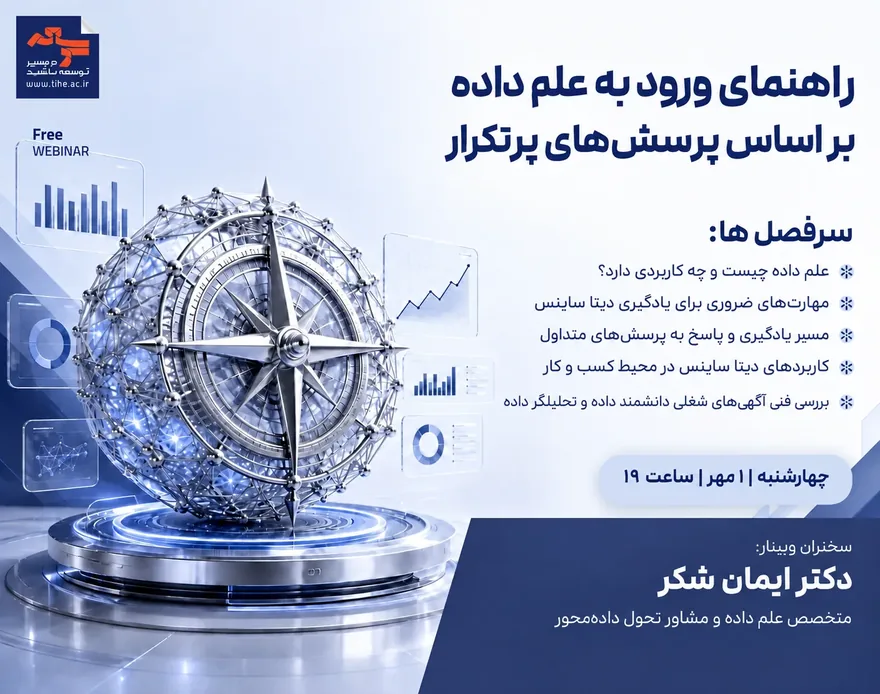 فرم ثبت نام رایگان وبینار راهنمای ورود به علم داده براساس پرسش‌های پرتکرار